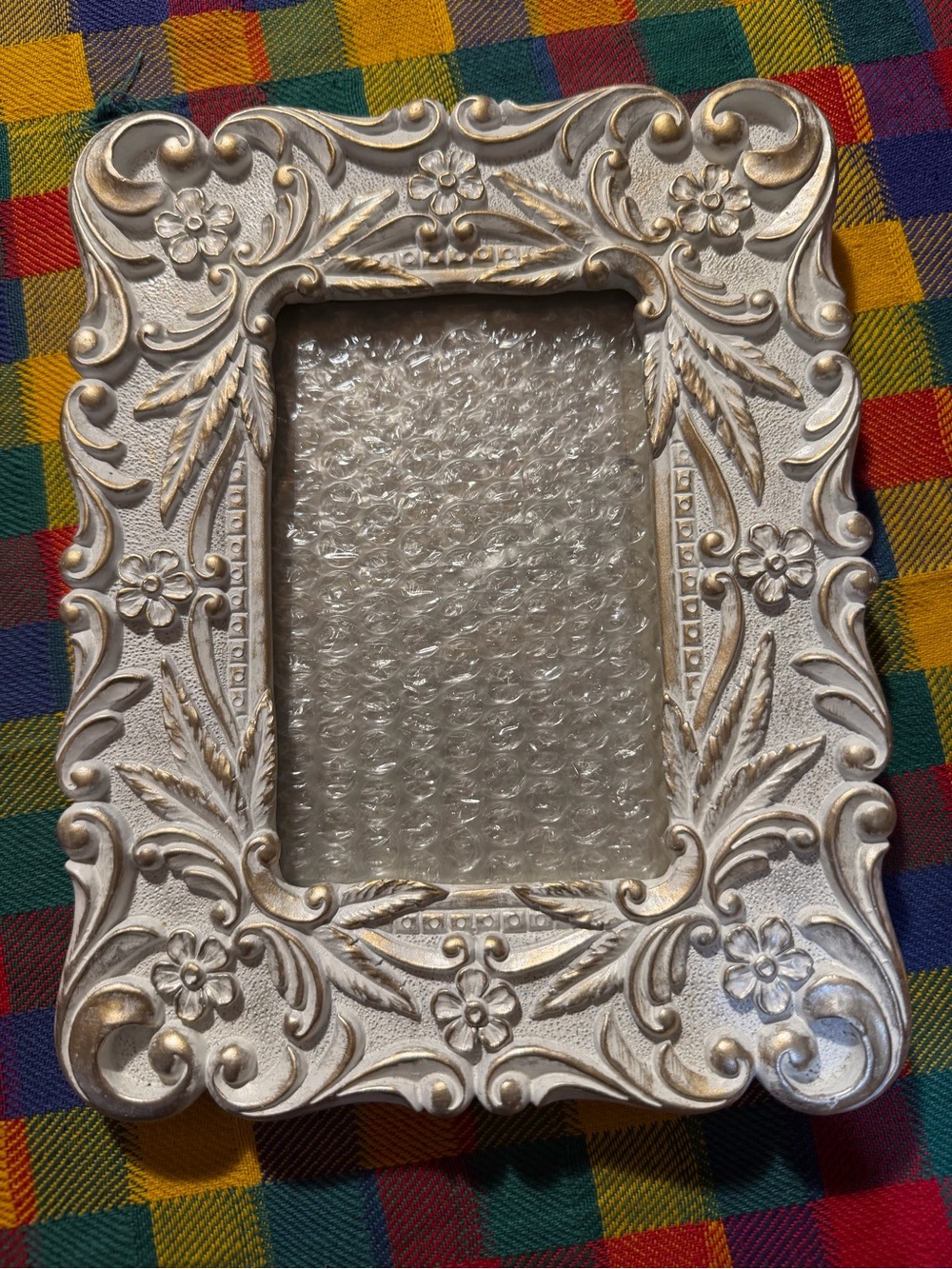 Ornate White and Gold Photo Frame